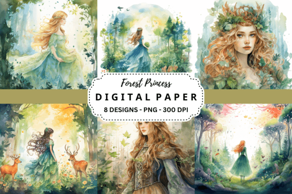 Download Watercolor Forest Princess Background - Princess background Collection