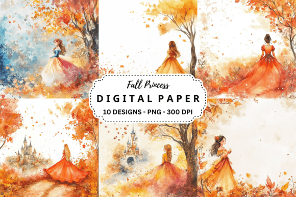 Download Watercolor Fall Princess Background - Princess background Collection