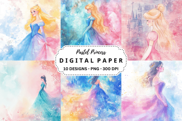 Download Watercolor Pastel Princess Background - Princess background Collection