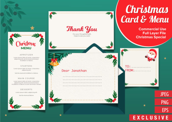 Download Christmas Card &amp; Menu Design Templet - Premium Resources